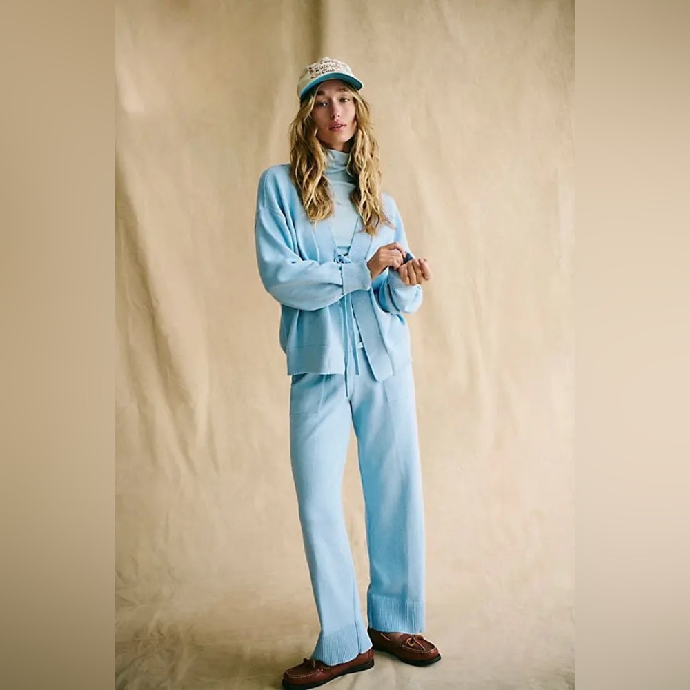 NWOT Free People Beach Solar Sweater Set-Soft Blue Heather